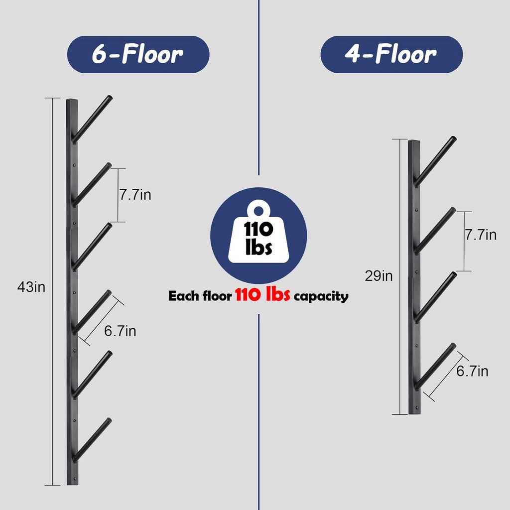 Premium Wall-Mounted Skateboard & Snowboard Rack – 4-Floor Storage Solution for Ski and Skateboard Lovers, Perfect Gift Idea!