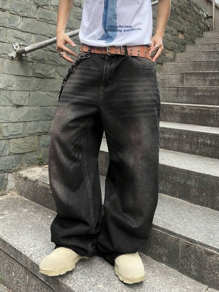 Men’s Urban Baggy Jeans – Relaxed Fit, Streetwear Style