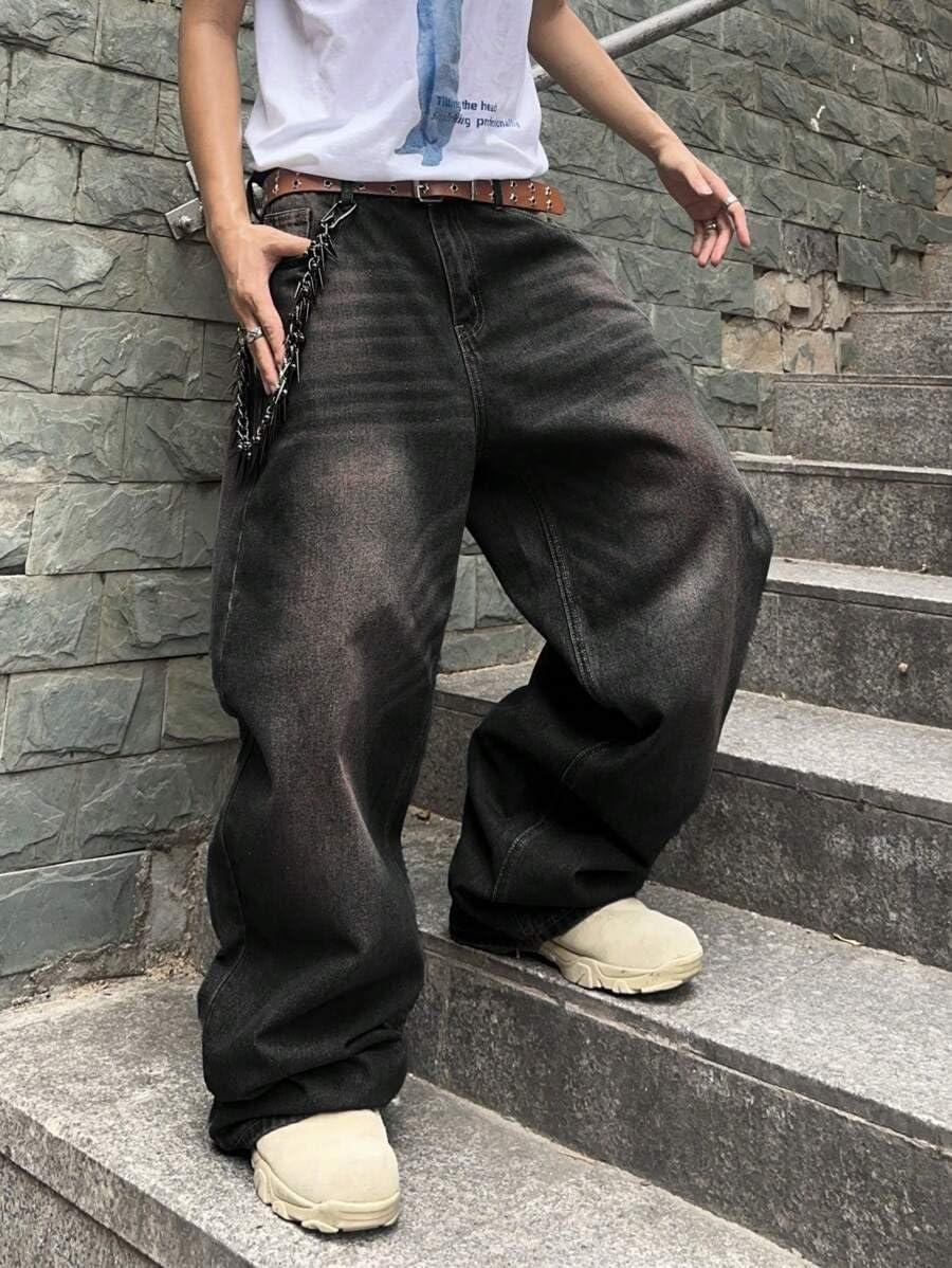 Men’s Urban Baggy Jeans – Relaxed Fit, Streetwear Style